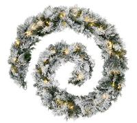 WeRChristmas 9 Ft Pre-Lit Snow-Flocked Spruce Artificial Christmas Garland, 20 Warm White Leds