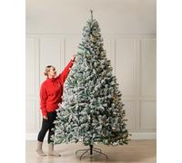 WeRChristmas 9ft Pre Lit Christmas Tree Snow Flocked, Warm White LEDs