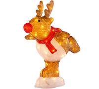 WeRChristmas Acrylic Skating Reindeer Christmas Decoration, 56 LED Lights, 39 cm