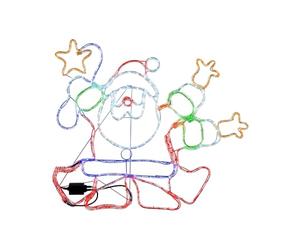 WeRChristmas Animated Dancing Santa LED Rope Lights Silhouette with Speed Controller, 90 cm - Large, Multi-Colour