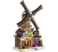 WeRChristmas Animated Musical Rotating Windmill Christmas Decoration, 31 cm - Multi-Colour