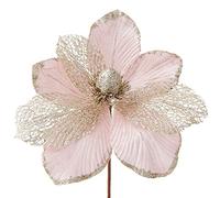 WeRChristmas Artificial Magnolia Christmas Tree Flower Decoration, Pink, 24 cm