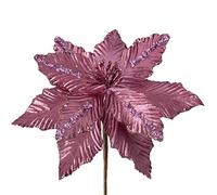 WeRChristmas Artificial Poinsettia Christmas Tree Flower Decoration, Dark Pink, 28 cm