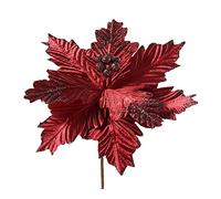 WeRChristmas Artificial Poinsettia Christmas Tree Flower Decoration, Red, 26 cm