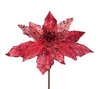 WeRChristmas Artificial Poinsettia Christmas Tree Flower Decoration, Red, 34 cm