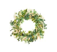 WeRChristmas Artificial Spring Eucalyptus Wreath, Cream, 28 Inch