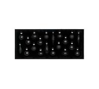 WeRChristmas Black Glass Baubles, 20 Pack