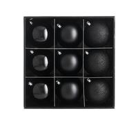 WeRChristmas Black Shatterproof Christmas Baubles, 9 Pack, 10 Cm