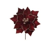 WeRChristmas Burgundy Glitter Artificial Poinsettia, 28cm