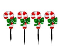 WeRChristmas Candy Cane Pathway Christmas Lights Double Sided, 24 cm - Multi-Colour, Set of 4