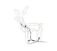 WeRChristmas Christmas Animated LED Rope Light Standing Reindeer with Moving Head, 90 cm - White