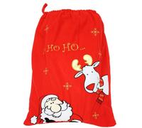 WeRChristmas Christmas Gift Present Bag Santa Sack with Santa and Reindeer Design, 57 cm - Red