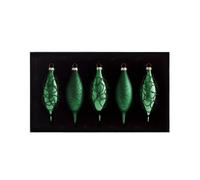 WeRChristmas Christmas Green Glass Christmas Baubles, 5 Pack, 15 Cm