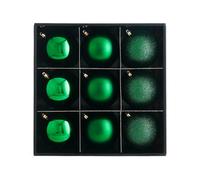 WeRChristmas Christmas Green Shatterproof Christmas Baubles, 9 Pack, 10 Cm