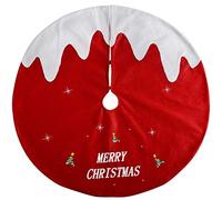 WeRChristmas Christmas Pudding Tree Skirt Decoration, 102 cm - Large, Red/White