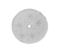 WeRChristmas Christmas Tree Skirt Decoration with Silver Snowflake Design, 120 cm - Large, White
