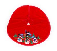 WeRChristmas Christmas Tree Skirt Decoration with Snowman Let it Snow Design, 100 cm - Large, Red