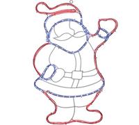 WeRChristmas Christmas Waving Santa Rope Light Silhouette Decoration, Red, 51 cm
