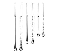 WeRChristmas Clear Teardrop Glass Icicles - Set of 6 Christmas Tree Decorations, 15-25cm - Spiral & Smooth Designs