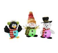 WeRChristmas Colour Changing LED Hanging Christmas Decorations, 12 cm - Multi-Colour, Set of 3