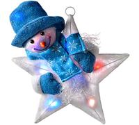WeRChristmas Colour Changing Snowman Star in Blue Illuminated with 8 Flashing LED Lights, 41 cm - Large
