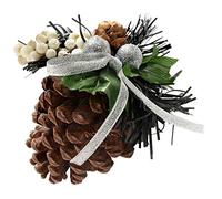 WeRChristmas Decorated Pine Cone Christmas Decoration - Black/Silver, Pack of 5
