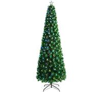 WeRChristmas Fibre Optic Pencil Christmas Tree with Chasing Warm LED Stars, Multi-Colour, 5 feet/1.5m