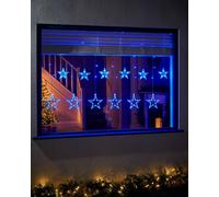 WeRChristmas Flashing Star Curtain Net Light Blue 2M