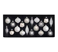 WeRChristmas Glass Baubles, Black/White, 20-Piece