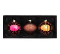 WeRChristmas Glass Baubles, Copper, 3-Piece
