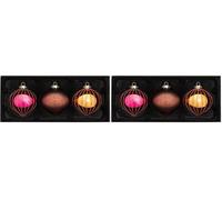 WeRChristmas Glass Baubles, Copper, 3-Piece (Pack of 2)