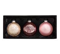WeRChristmas Glass Baubles, Rose Gold, 3-Piece