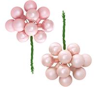 WeRChristmas Glass Berry Cluster Bauble Set, 5 pack