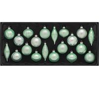 WeRChristmas Glass Christmas Tree Baubles, Mint Green, Set of 20