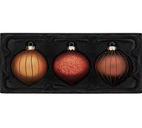 WeRChristmas Glass Christmas Tree Onion Baubles, Copper, 11 cm