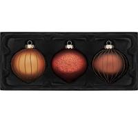 WeRChristmas Glass Christmas Tree Onion Baubles, Copper, 11 cm, WRC-9645