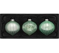 WeRChristmas Glass Christmas Tree Onion Baubles, Mint Green, 11 cm