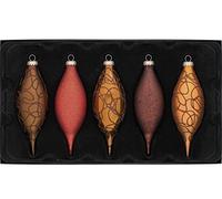 WeRChristmas Glass Christmas Tree Teardrop Baubles, Copper, 15 cm