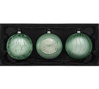 WeRChristmas Glass Christmas Tree Traditional Baubles, Mint Green, 11 cm