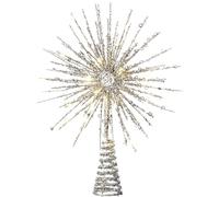 WeRChristmas Glitter Star Tree Topper with 25 Chasing Warm LED Lights, Multi-Colour, 32cm