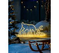 WeRChristmas Grazing Reindeer Silhouette Christmas Decoration, Warm White, 82 cm