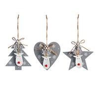 WeRChristmas Hanging Christmas Decorations Set of 6, Multi-Colour, 1cm