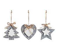 WeRChristmas Hanging Christmas Decorations Set of 6, Multi-Colour, 1cm