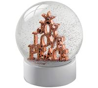 WeRChristmas Joy Love Peace Snow Globe Christmas Decoration - 12 cm, Rose Gold/Multi-Colour