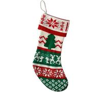 WeRChristmas Knitted Christmas Stocking, 47 cm - Red/Green
