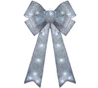 WeRChristmas Large Christmas Bow Decoration with 25 Chasing Warm LED Lights, Multi-Colour, 1cm