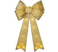 WeRChristmas Large Christmas Bow Decoration with 25 Chasing Warm LED Lights, Multi-Colour, 1cm