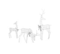 WeRChristmas Large Silver Pre-Lit Reindeer Family, 350 Warm White LED Lights