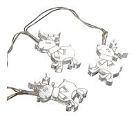 WeRChristmas LED Light String with Reindeer Mirror Garland, 20-Piece - 2 m Light String, White