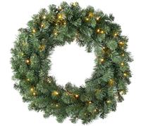 WeRChristmas Luxury Pre-Lit Plain Wreath with 50 LED Lights